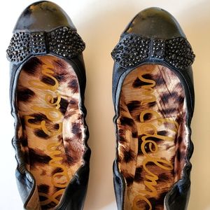 Sam Edelman Black Leather Ballet Flats size 5
